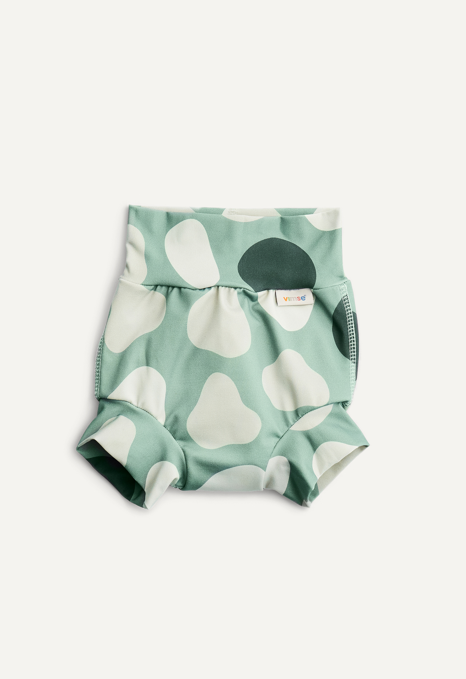 Swim Diaper High Waist, Green shapes
